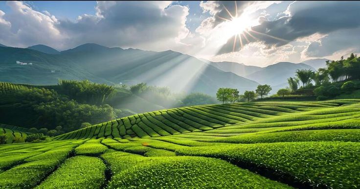 download tea plantation in the mountains under the sun for free